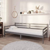 vidaXL Sofá cama con colchón madera de pino maciza gris 90x200 cm