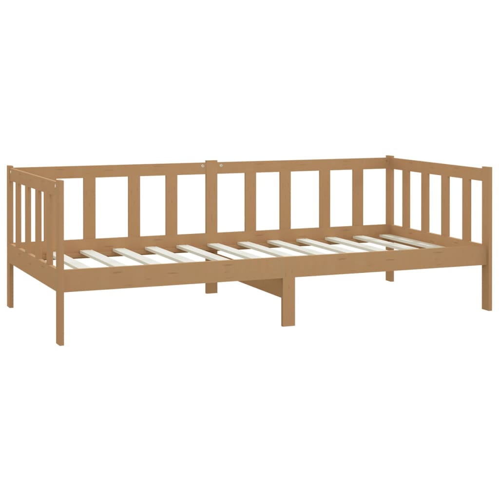 vidaXL Sofá cama y colchón madera pino maciza marrón miel 90x200 cm