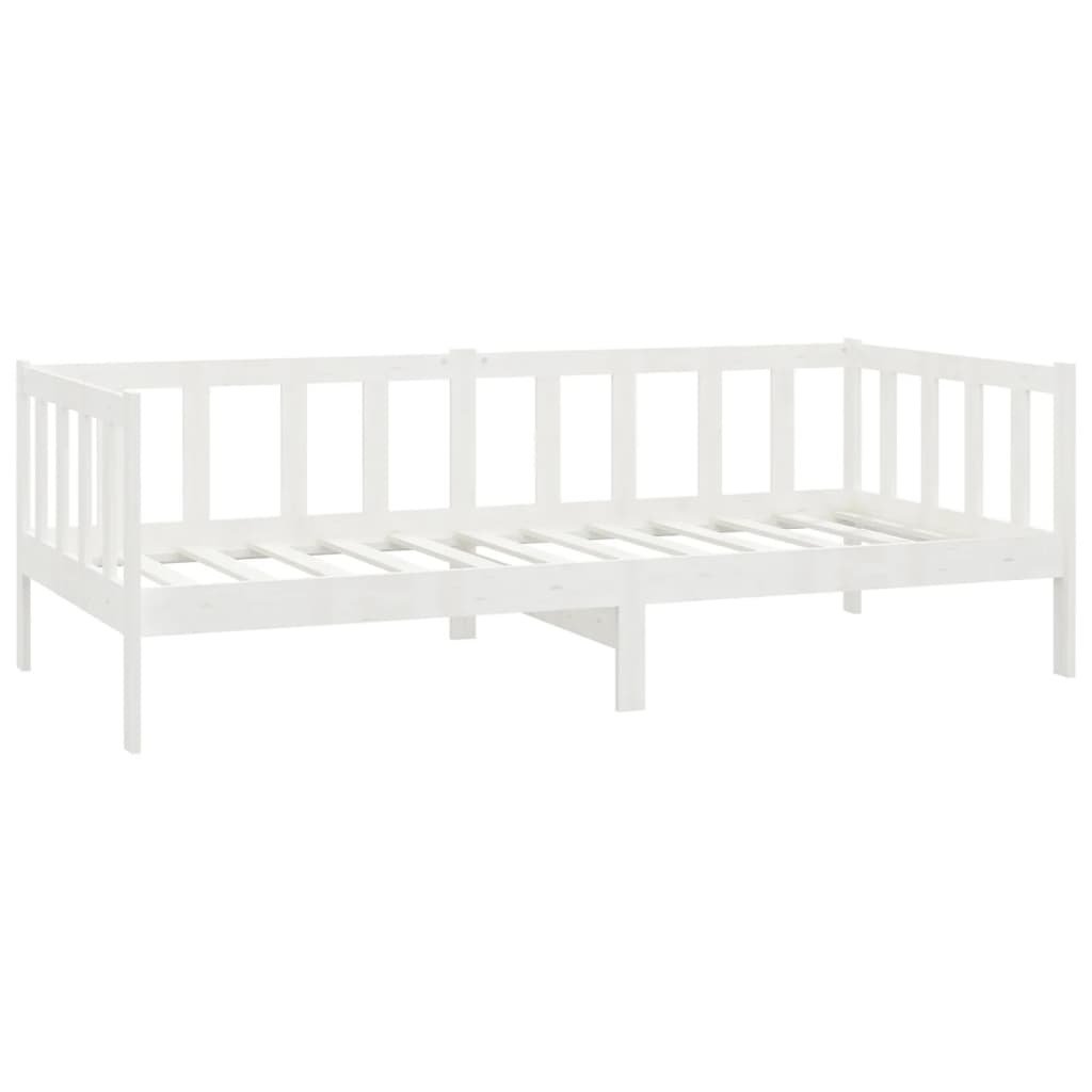 vidaXL Sofá cama con colchón madera de pino maciza blanco 90x200 cm