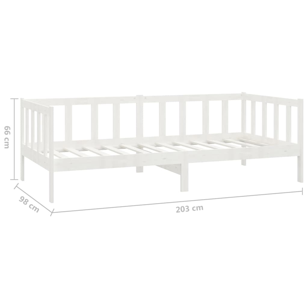 vidaXL Sofá cama con colchón madera de pino maciza blanco 90x200 cm