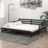 vidaXL Sofá cama extraíble madera maciza de pino negro 2x(90x200) cm