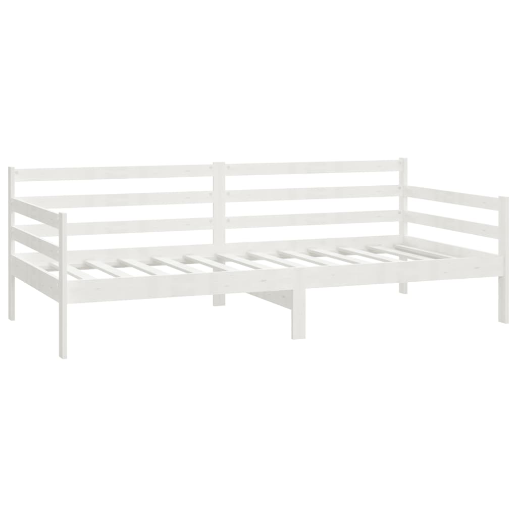 vidaXL Sofá cama con cajones madera de pino maciza blanco 90x200 cm