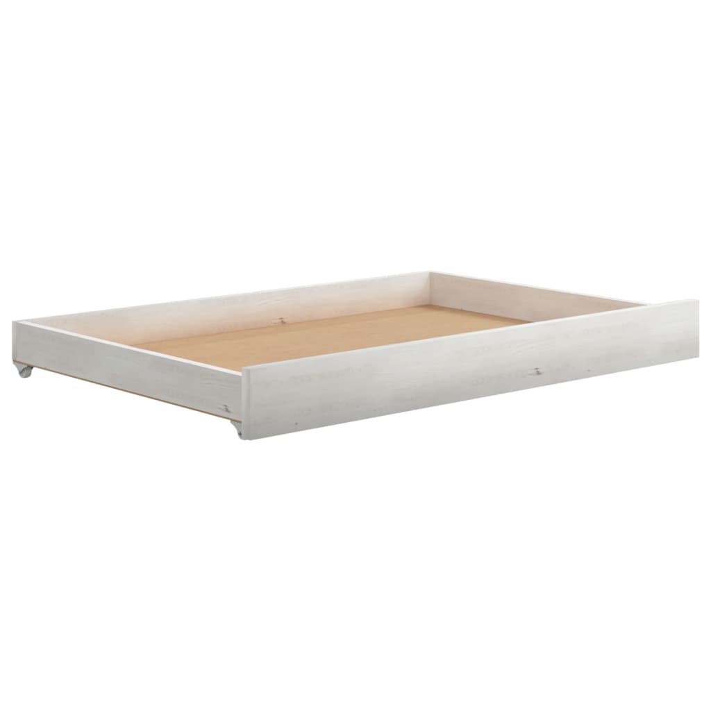 vidaXL Sofá cama con cajones madera de pino maciza blanco 90x200 cm