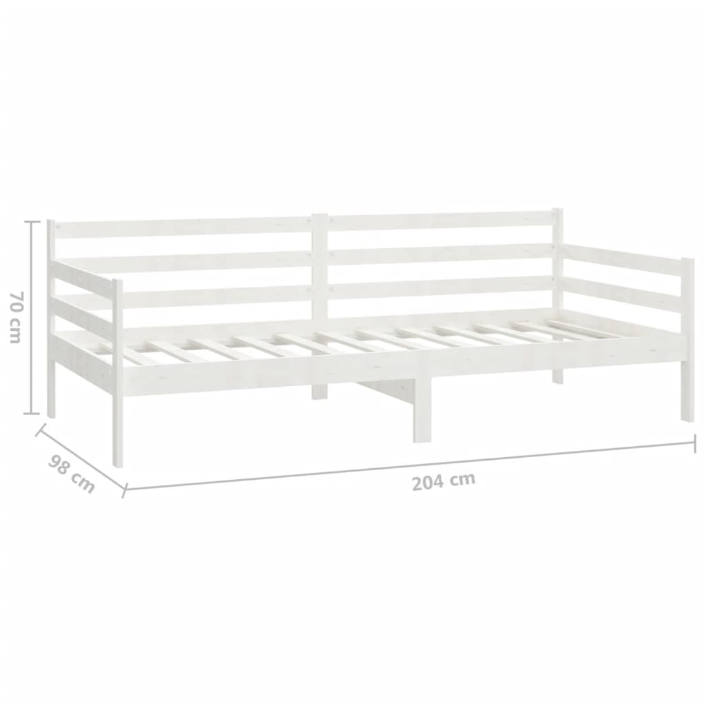 vidaXL Sofá cama con cajones madera de pino maciza blanco 90x200 cm