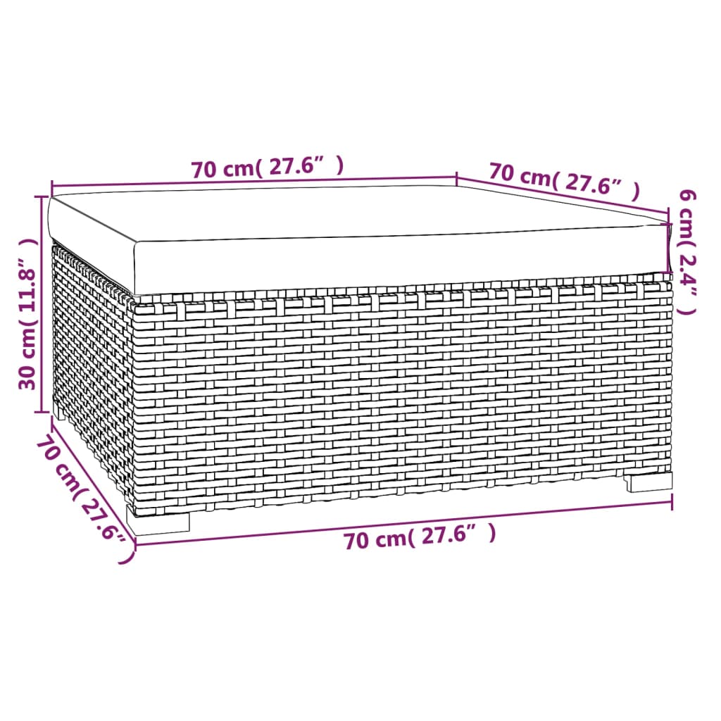 vidaXL Set muebles de jardín 4 piezas y cojines ratán sintético marrón