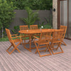 vidaXL Juego comedor de jardín 7 pzas madera maciza acacia 180x90x75cm