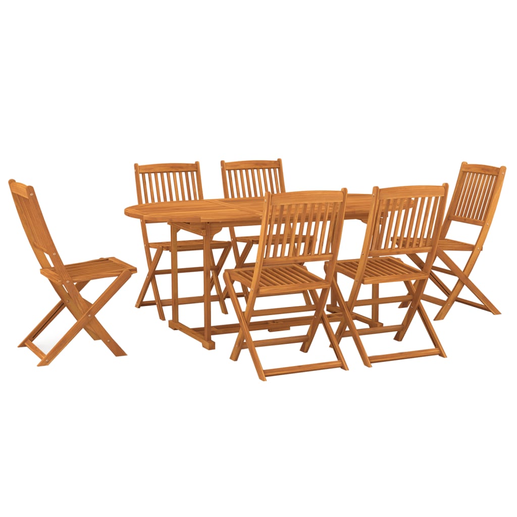 vidaXL Juego comedor de jardín 7 pzas madera maciza acacia 180x90x75cm