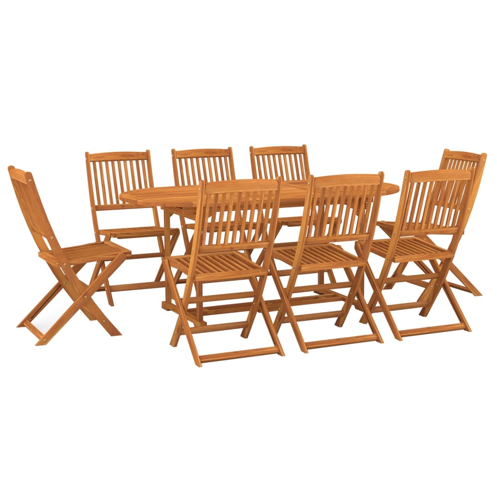 vidaXL Juego comedor de jardín 9 pzas madera maciza acacia 180x90x75cm