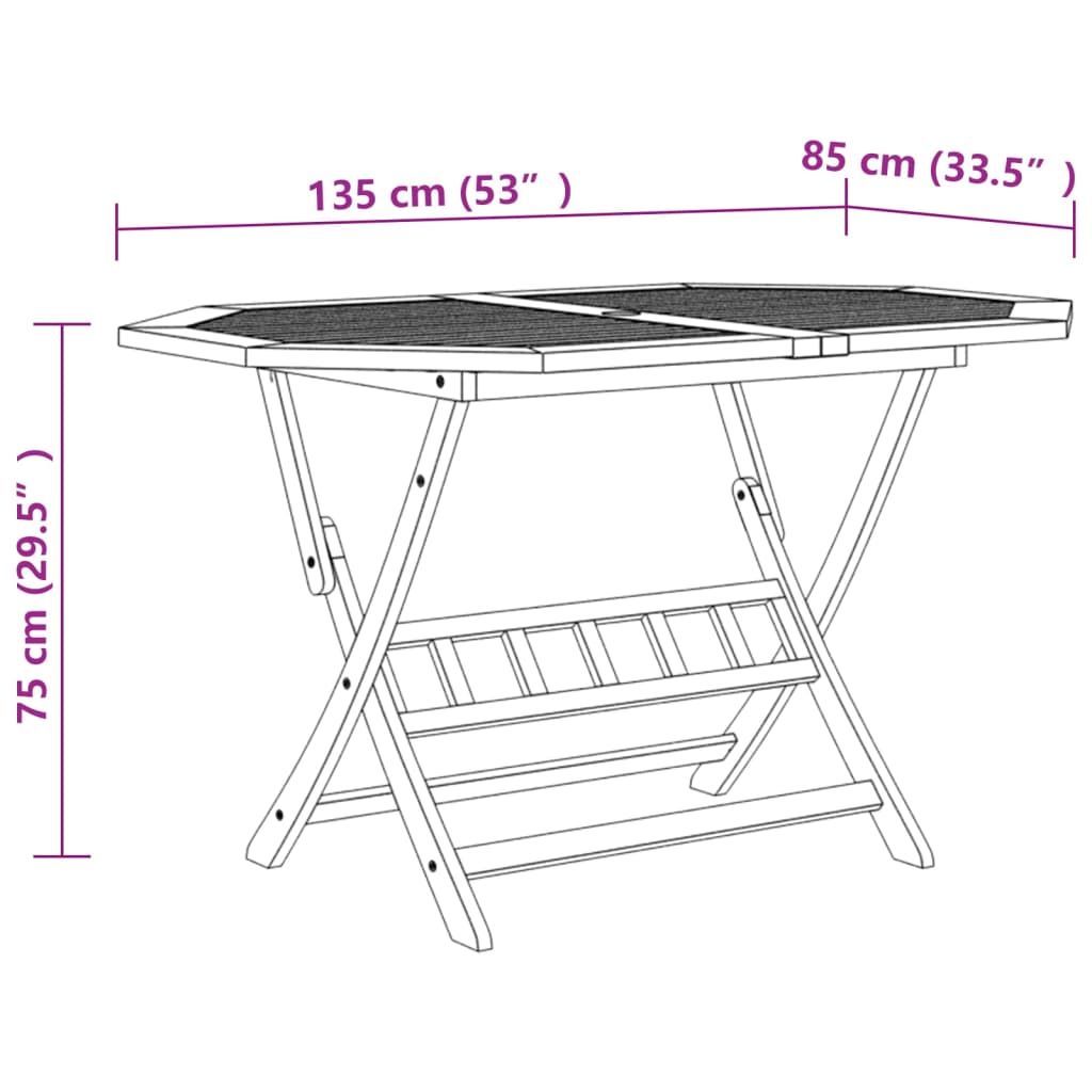 vidaXL Set de comedor de jardín 7 piezas madera maciza de acacia