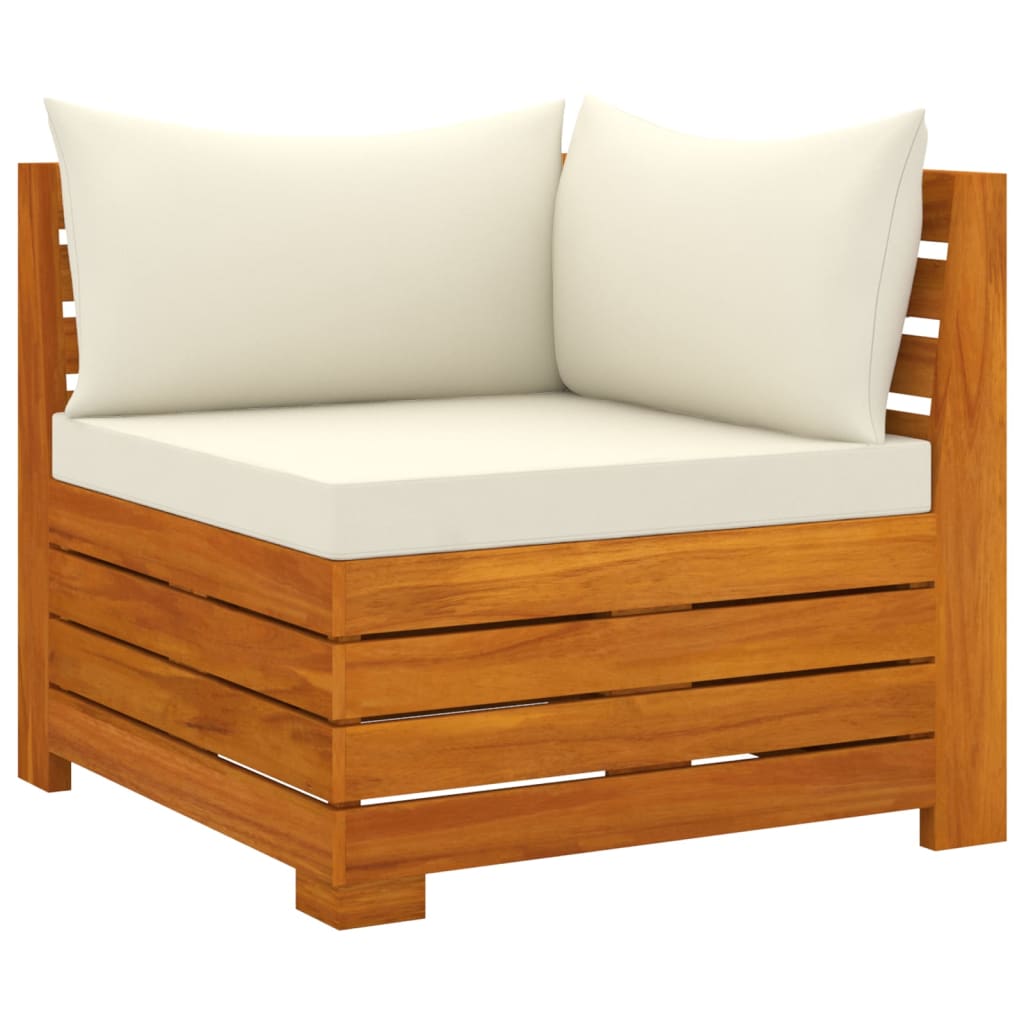 vidaXL Juego muebles de jardín y cojines 12 pzas madera maciza acacia