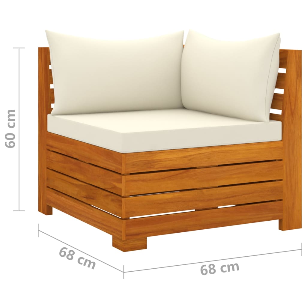 vidaXL Juego muebles de jardín y cojines 12 pzas madera maciza acacia