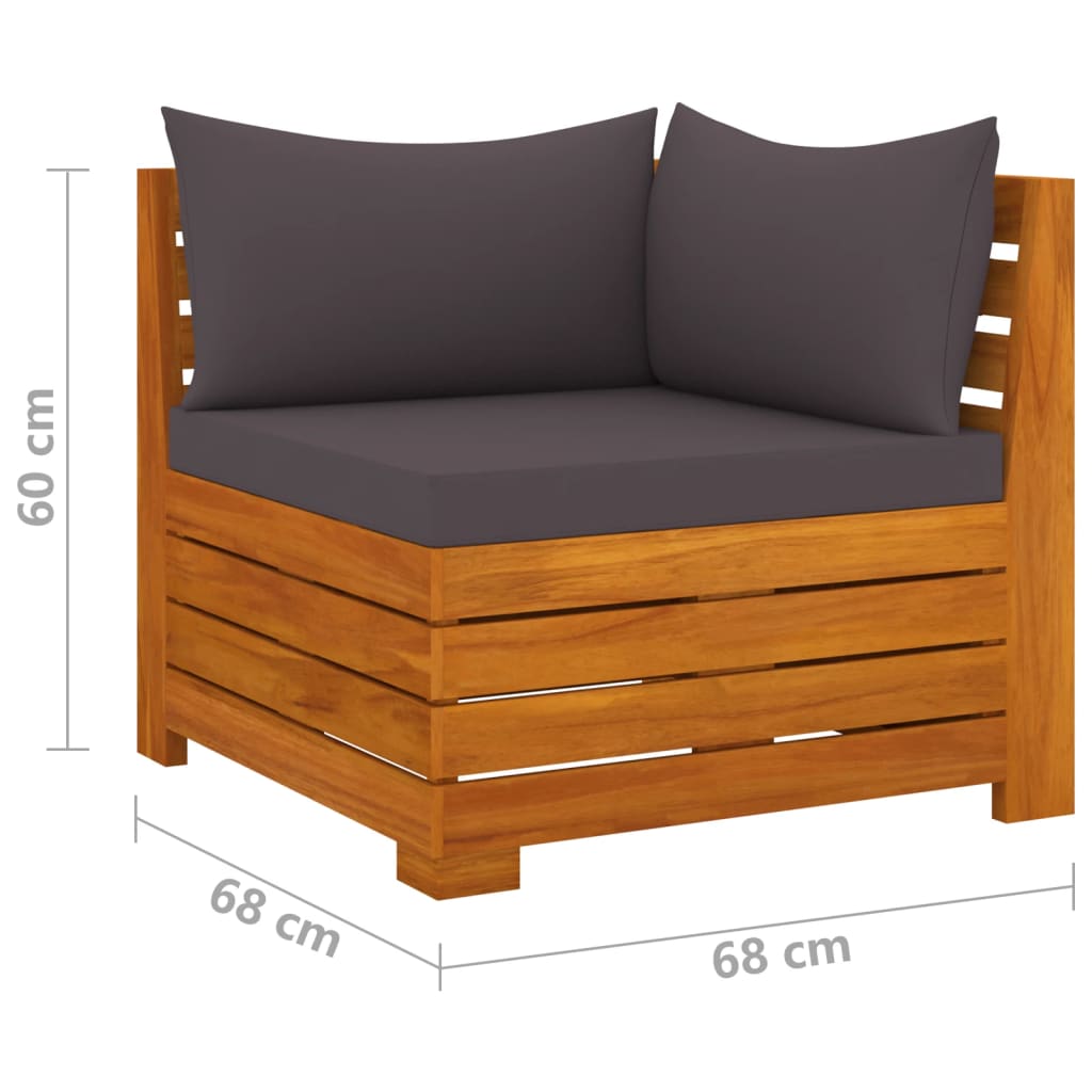 vidaXL Juego muebles de jardín y cojines 12 pzas madera maciza acacia