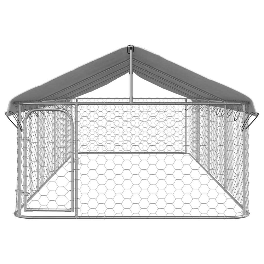 vidaXL Perrera de exterior con tejado 600x200x150 cm