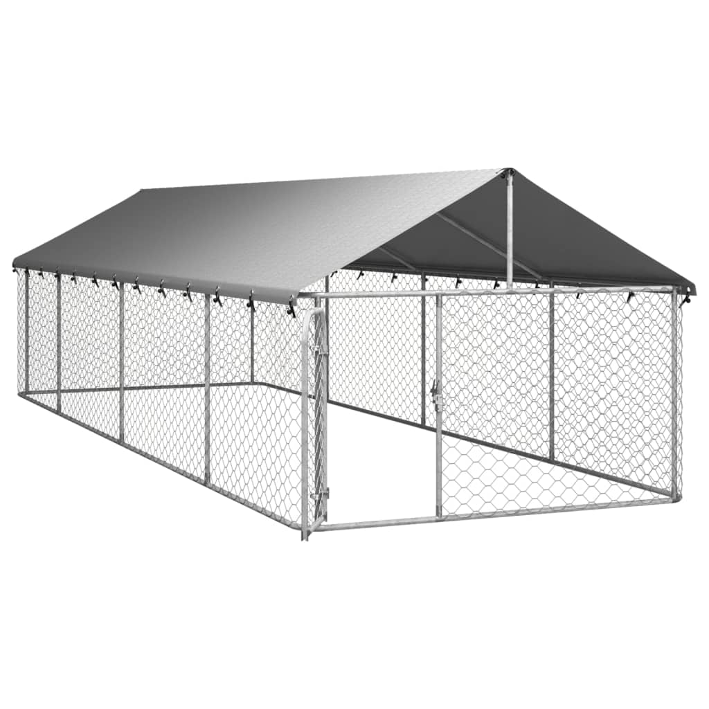 vidaXL Perrera de exterior con tejado 600x200x150 cm