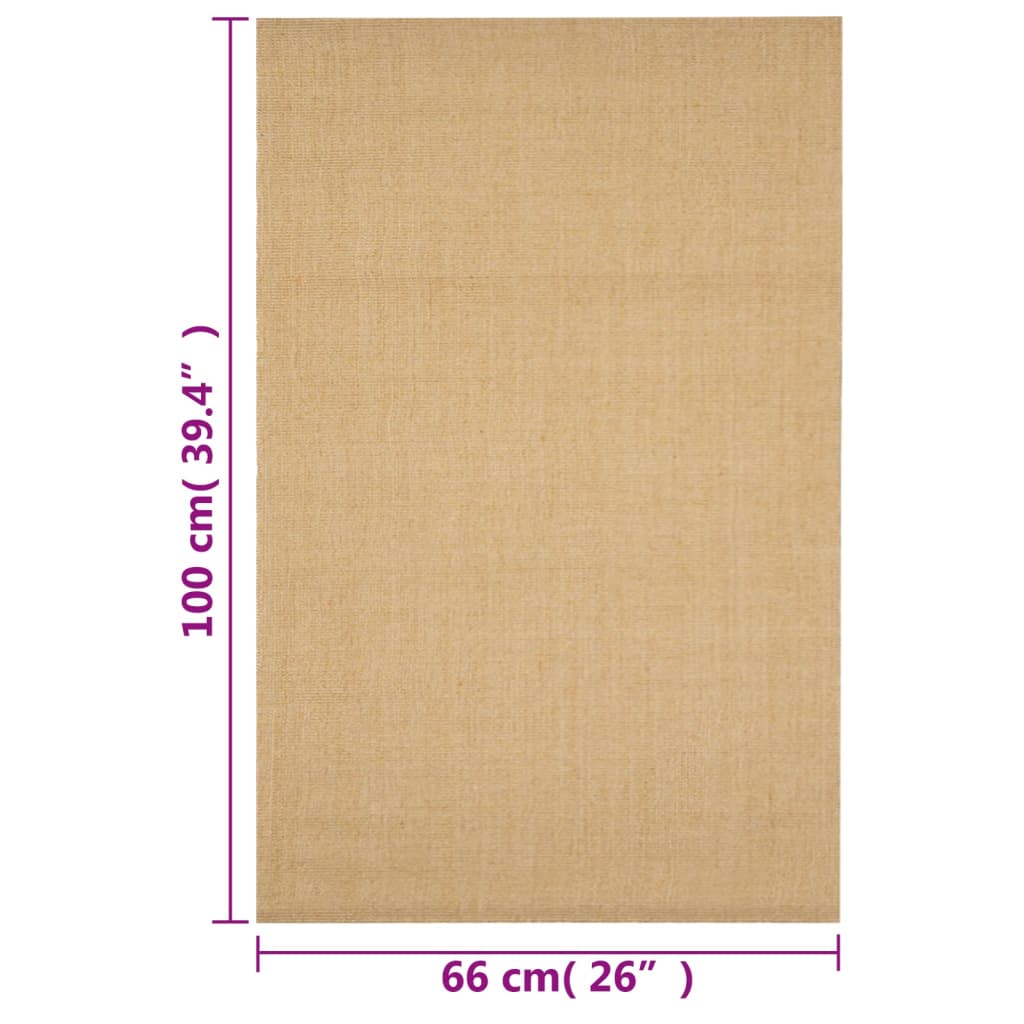 vidaXL Alfombra de sisal natural 66x100 cm