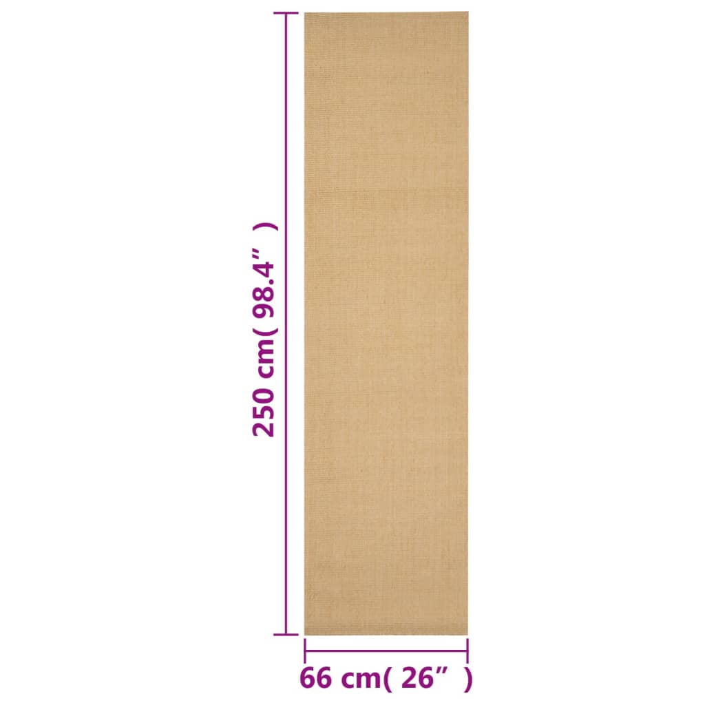 vidaXL Alfombra de sisal natural 66x250 cm