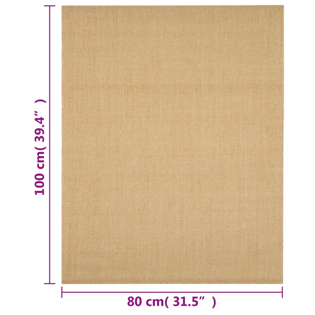 vidaXL Alfombra de sisal natural 80x100 cm