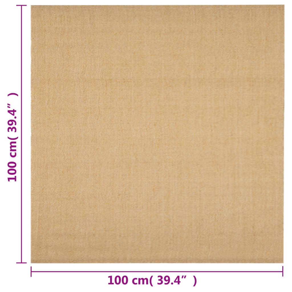 vidaXL Alfombra de sisal natural 100x100 cm