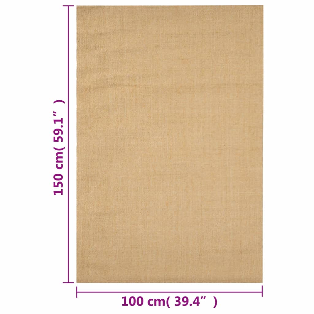 vidaXL Alfombra de sisal natural 100x150 cm