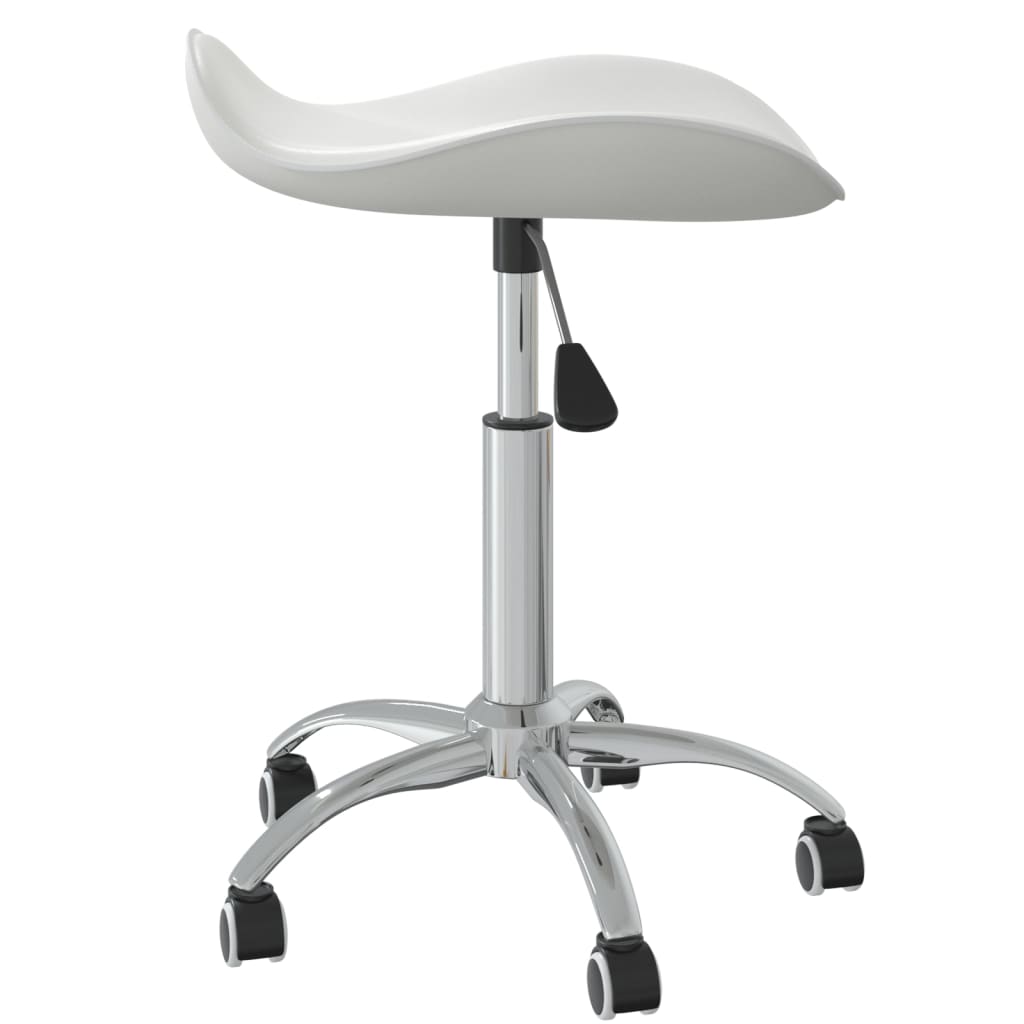 vidaXL Silla de oficina de cuero sintético blanco