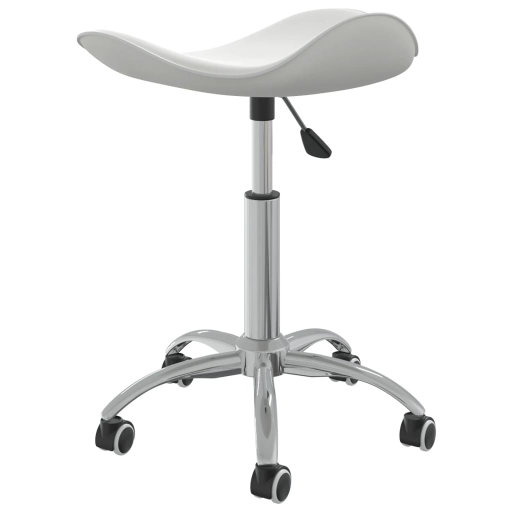 vidaXL Silla de oficina de cuero sintético blanco