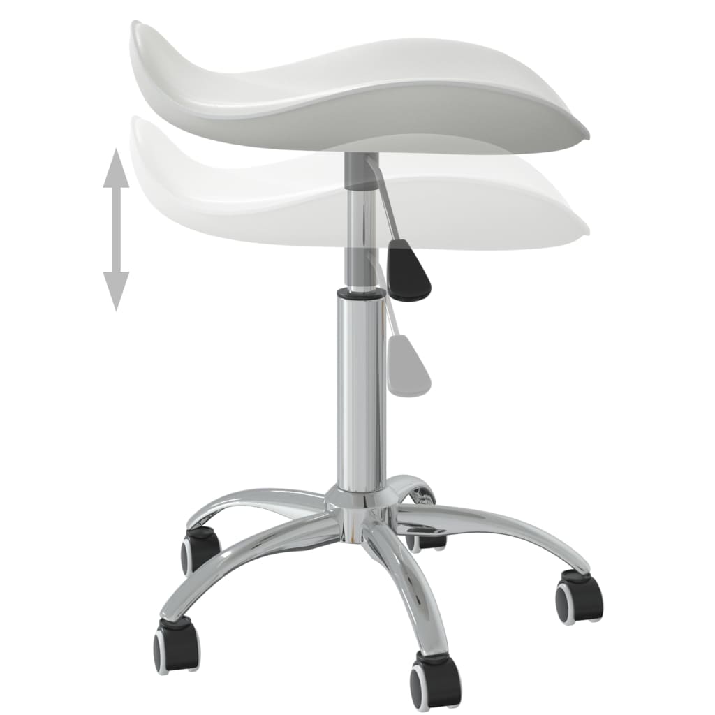 vidaXL Silla de oficina de cuero sintético blanco