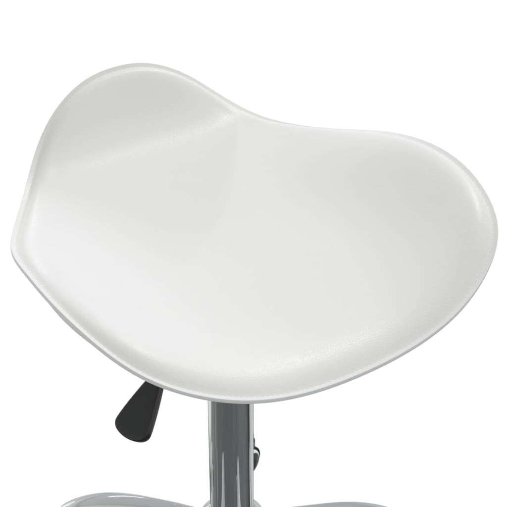 vidaXL Silla de oficina de cuero sintético blanco