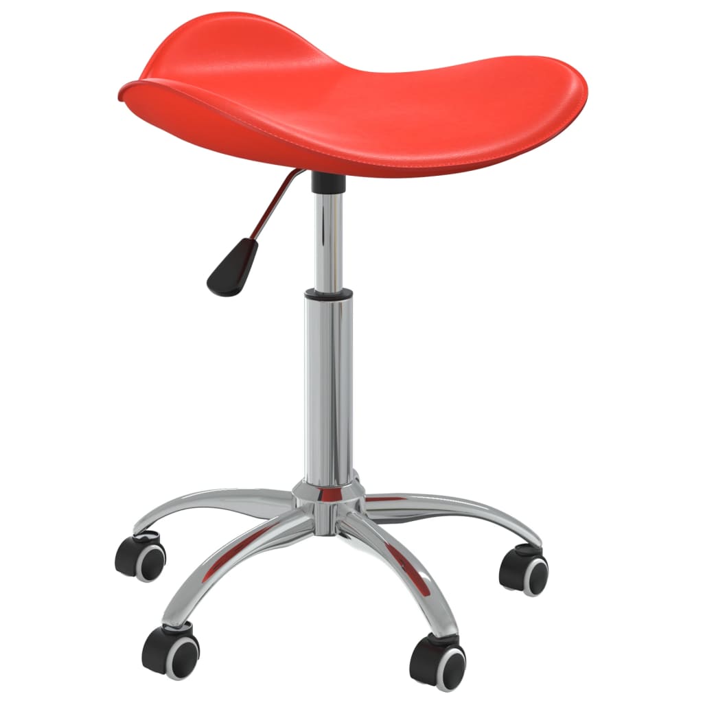 vidaXL Silla de oficina de cuero sintético rojo