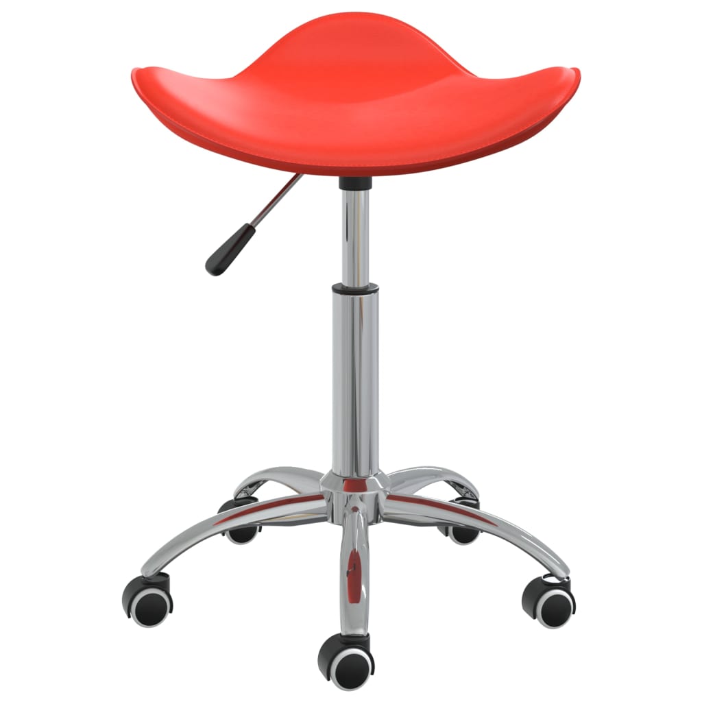 vidaXL Silla de oficina de cuero sintético rojo