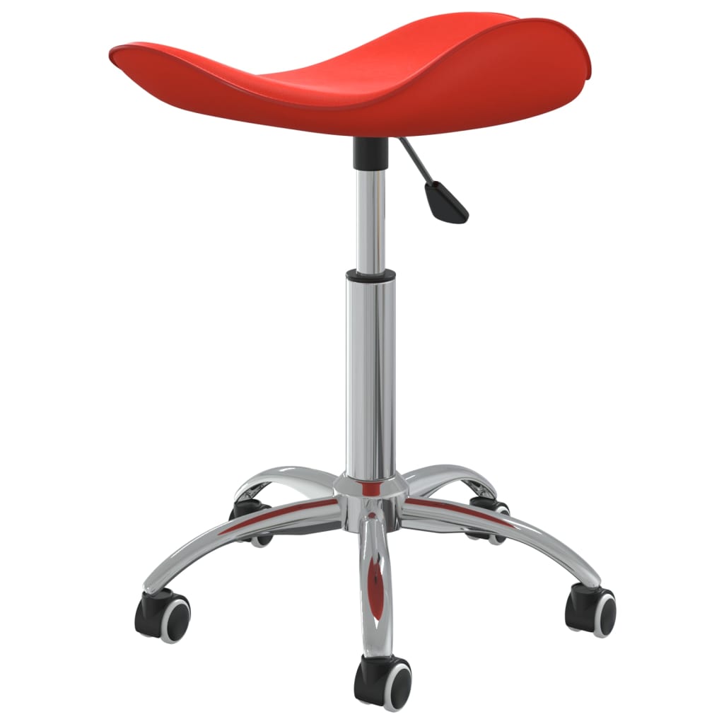 vidaXL Silla de oficina de cuero sintético rojo