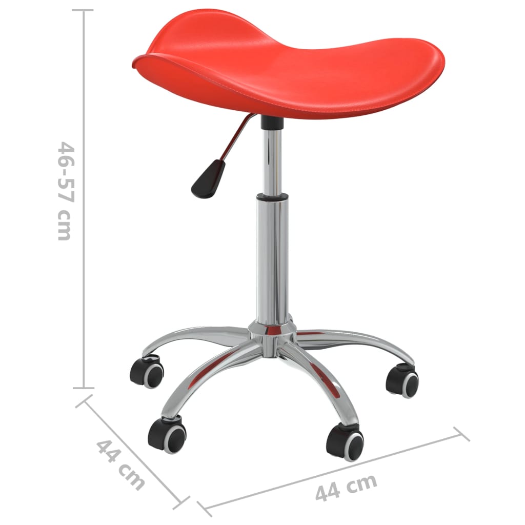 vidaXL Silla de oficina de cuero sintético rojo