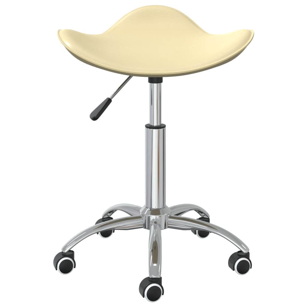 vidaXL Silla de oficina de cuero sintético color crema