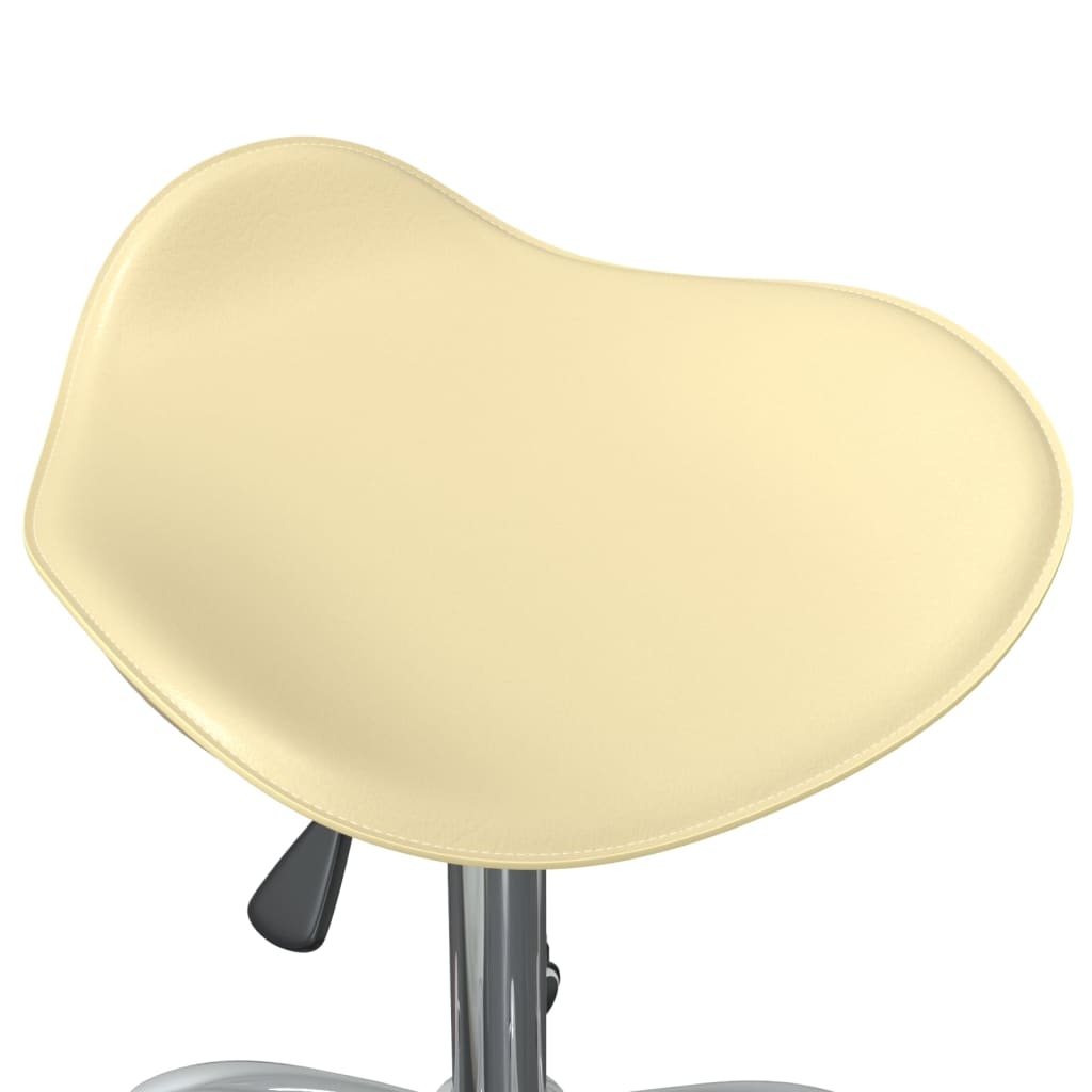 vidaXL Silla de oficina de cuero sintético color crema