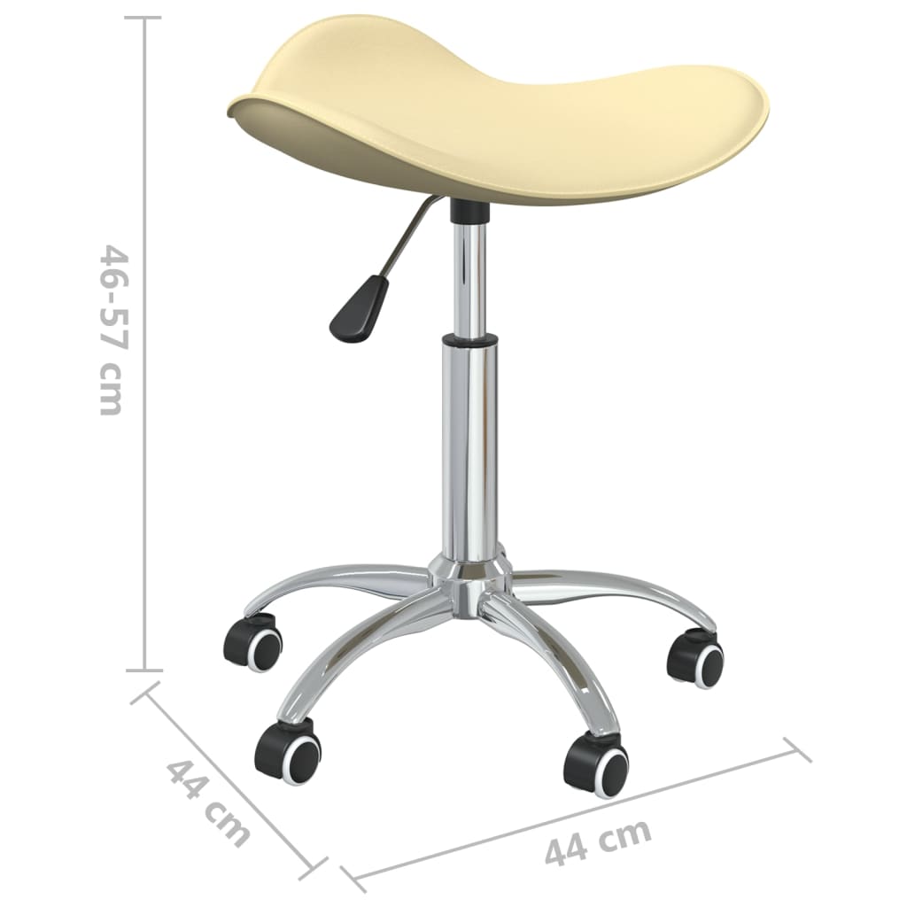 vidaXL Silla de oficina de cuero sintético color crema