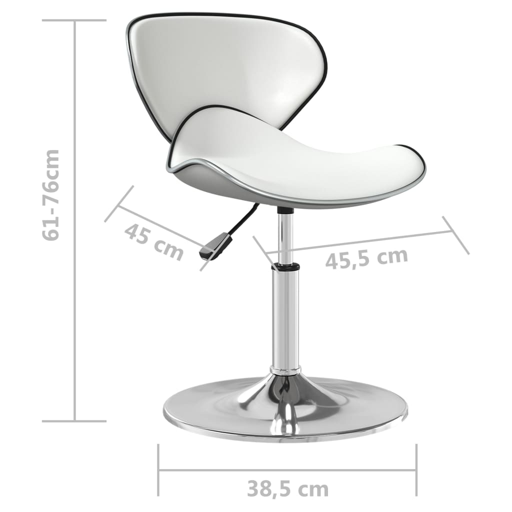 vidaXL Silla de comedor de cuero sintético blanco