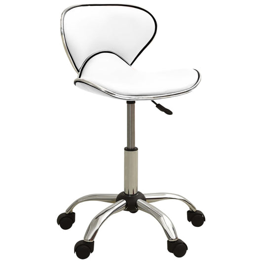 vidaXL Silla de oficina de cuero sintético blanco