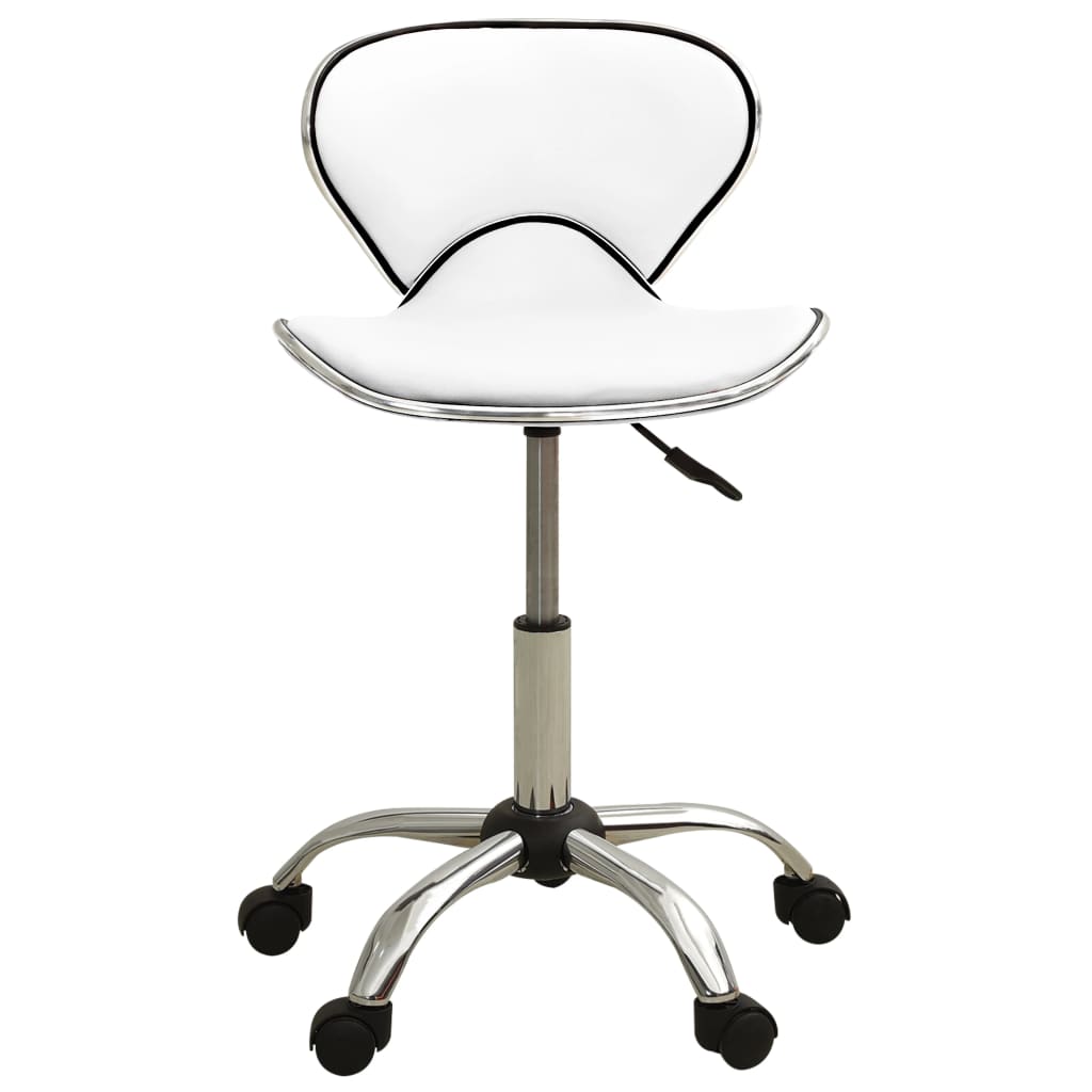 vidaXL Silla de oficina de cuero sintético blanco