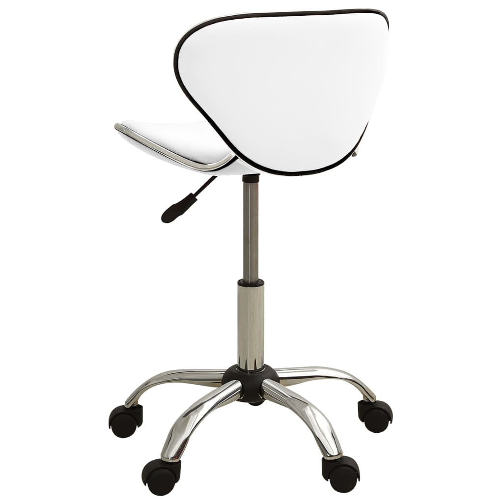 vidaXL Silla de oficina de cuero sintético blanco