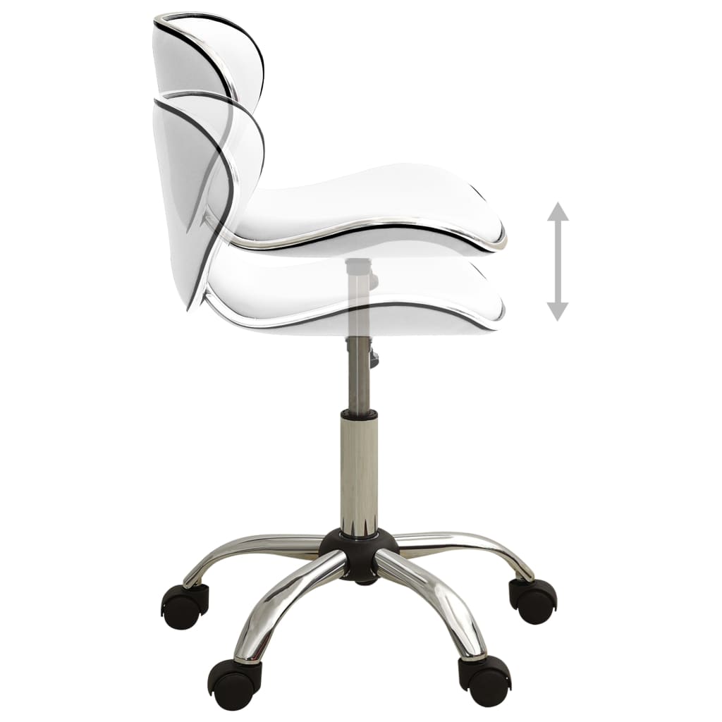 vidaXL Silla de oficina de cuero sintético blanco