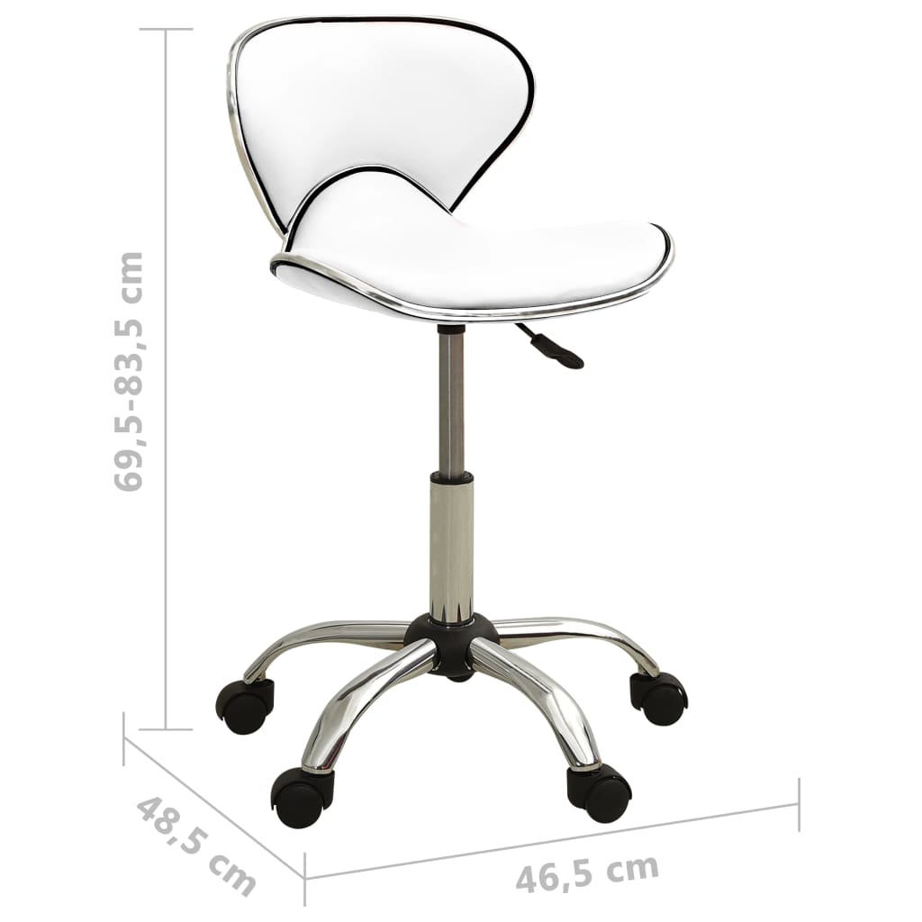 vidaXL Silla de oficina de cuero sintético blanco