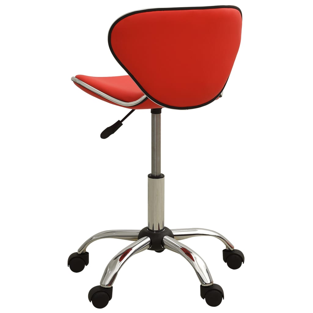 vidaXL Silla de oficina de cuero sintético rojo