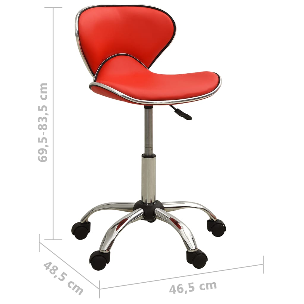 vidaXL Silla de oficina de cuero sintético rojo