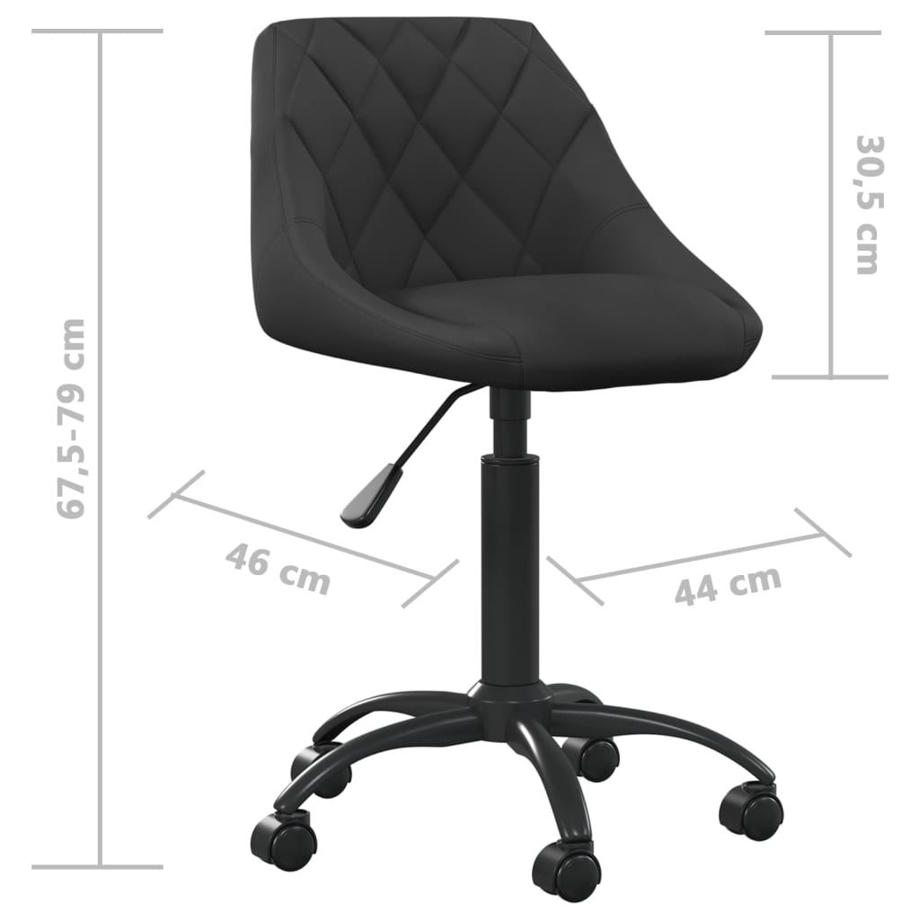 vidaXL Silla de oficina de terciopelo negro