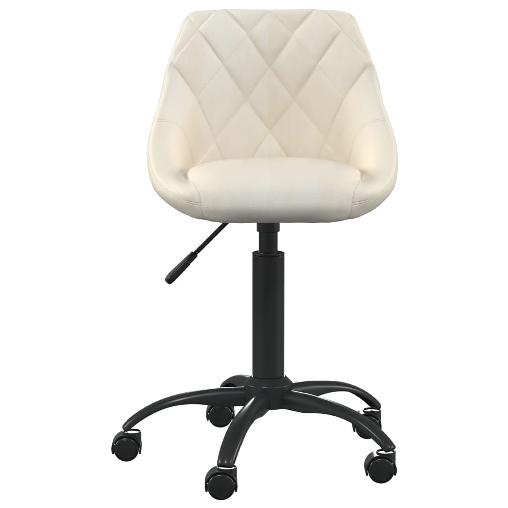 vidaXL Silla de oficina de terciopelo crema