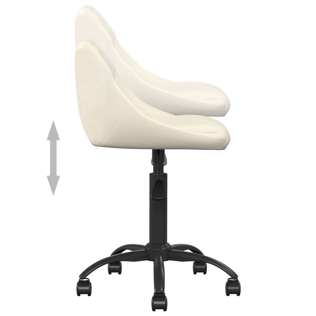 vidaXL Silla de oficina de terciopelo crema