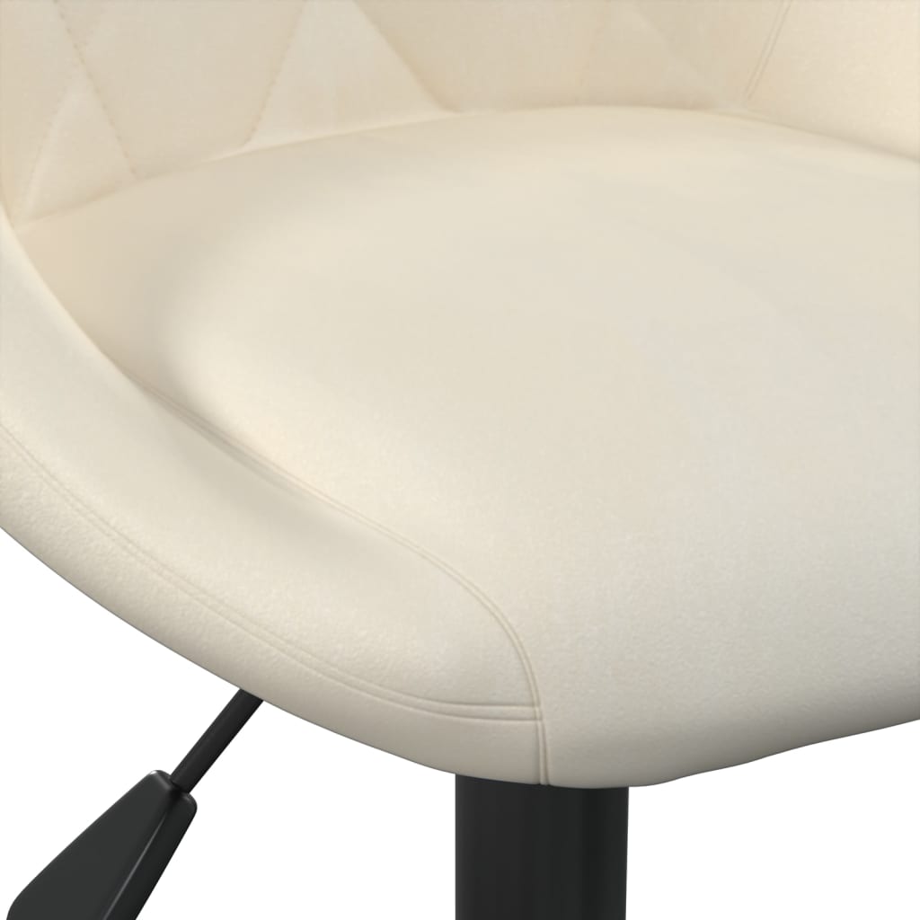 vidaXL Silla de oficina de terciopelo crema