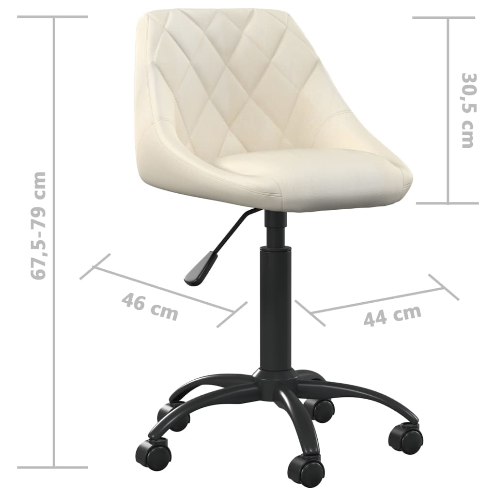 vidaXL Silla de oficina de terciopelo crema