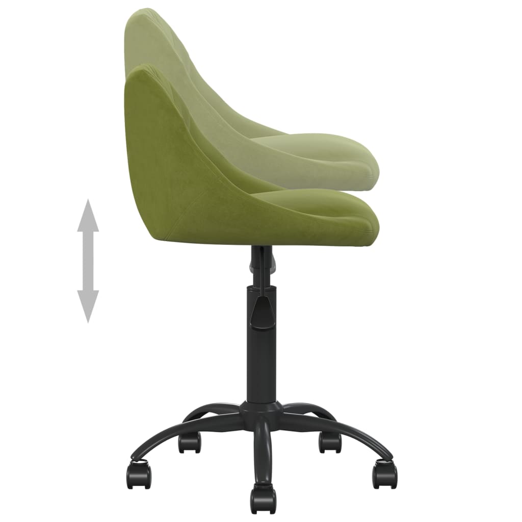 vidaXL Silla de oficina de terciopelo verde claro