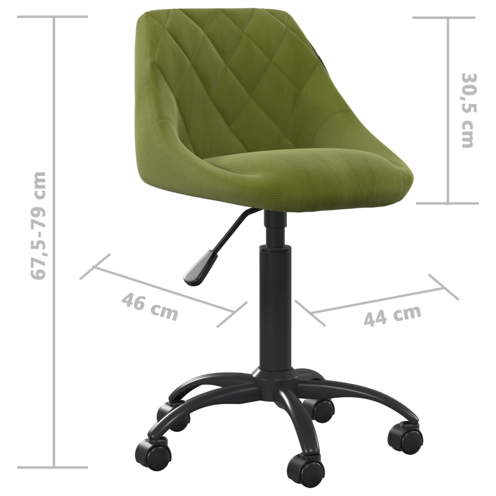 vidaXL Silla de oficina de terciopelo verde claro