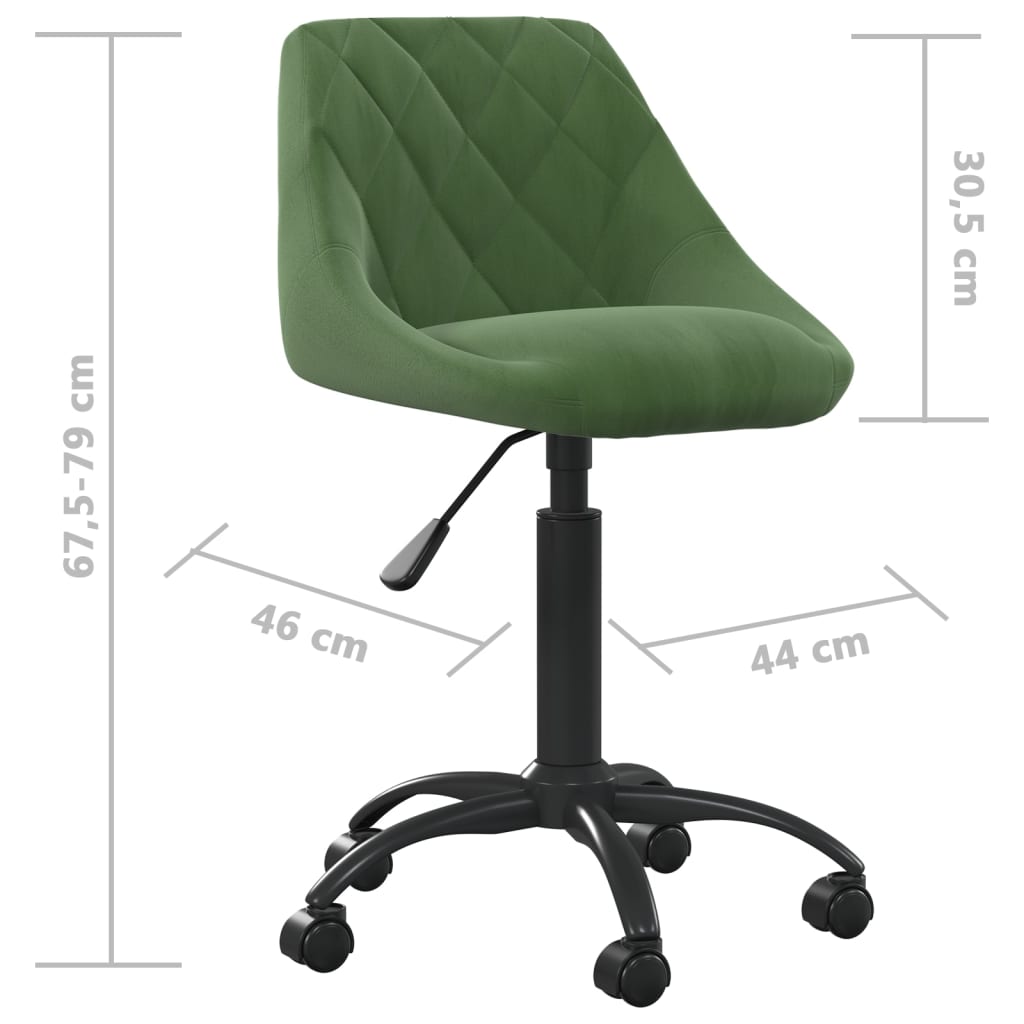 vidaXL Silla de oficina de terciopelo verde oscuro